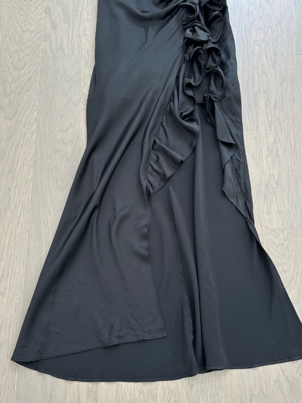 Cinq a Sept Drina Gown Sleeveless Draped Dress Silk Skirt Overlay Black Size 8 - Picture 5 of 12